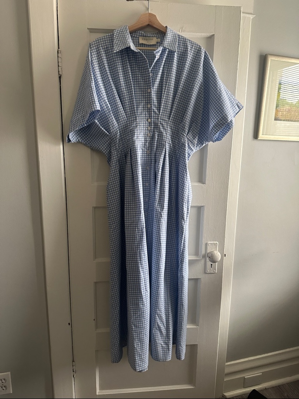 Anthropologie Tobie shirt dress by Exquise-  XL Blue Gingham